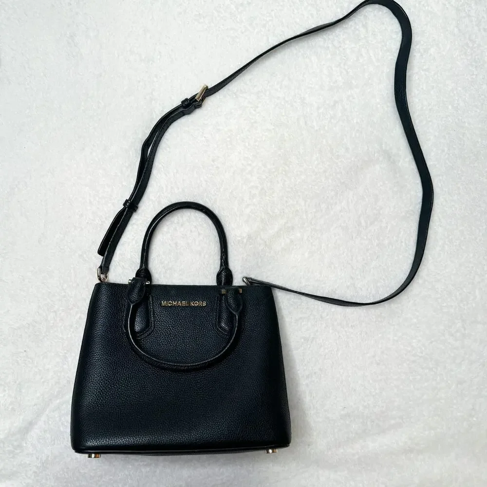 Michael Kors Black Leather‎ Crossbody Purse